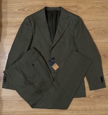 Charles Tyrwhitt Mens Olive Green Linen Suit Size 38/30