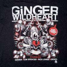 Ginger Wildheart and Friends Vintage Black Band T-Shirt L UK Tour 2010 Rock