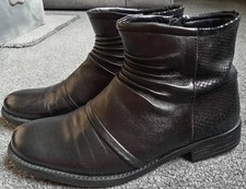 Lotus Black Leather Boots Size