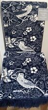 William Morris Supersoft Strawberry Thief Fringed Throw Navy Blue 130cm x 170cm
