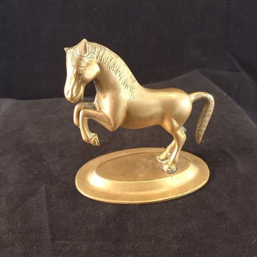 Vintage brass rearing - horse, on