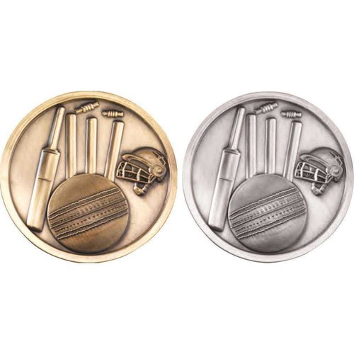 Cricket medal 70mm gold - cricket,