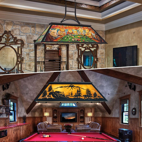 Tiffany pool table light - tiffany, dogs