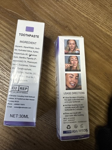 Purple toothpaste for teeth - toothpaste,
