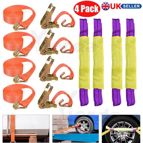 Ratchet recovery straps - 4x, car