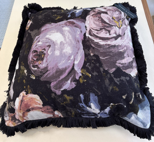 Foral cushion with black - cushion,