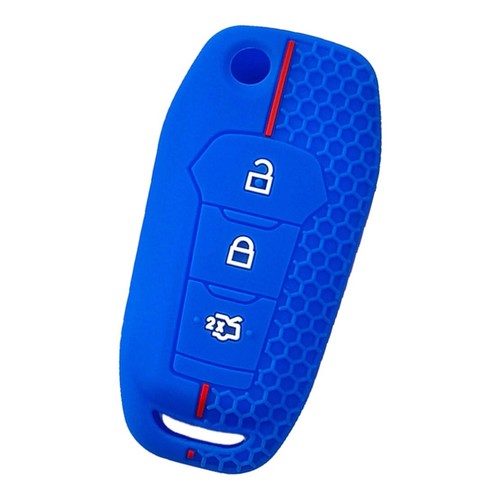 Blue silicone key fob cover - silicone,