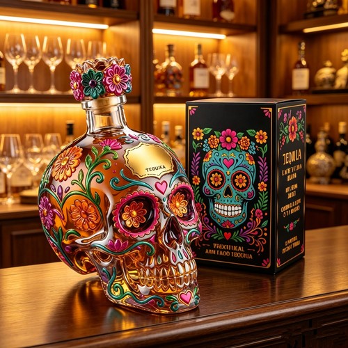Crystal skull whiskey decanter - skull,