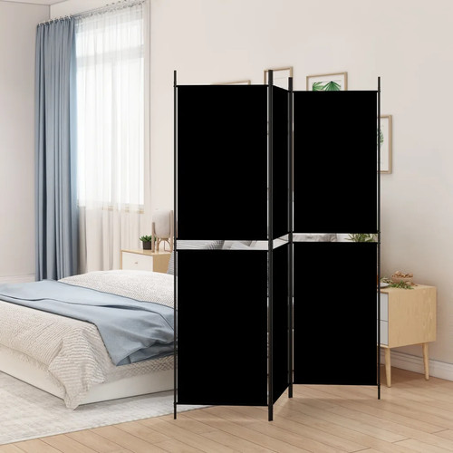 Panel room divider black - 3-panel,