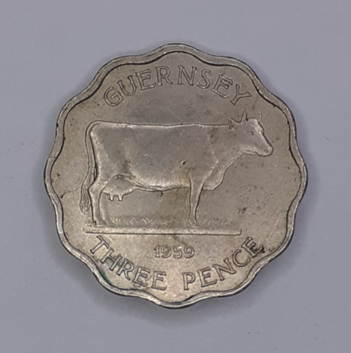 1959 guernsey pence coin - coin,