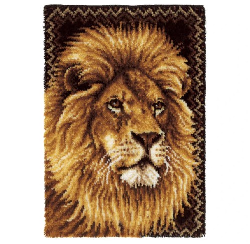 Large lion latch hook rug - rug, kit