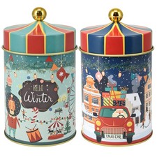 2 Decorative Christmas Tins