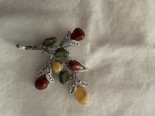 Mixed stone brooch - ., excellent