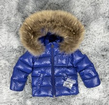 Moncler K2 Down Jacket 12-24 Months Fur Coat Puffa Genuine Maya Baby 12”ptp Blue