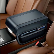 Universal Car Storage Arm rest Cushion Armrest Centre Console Box Leather Cover