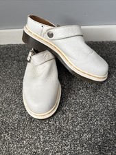 DR MARTENS, Ladies White Leather Mules Clogs, Size 4, Made In England