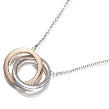 Auth Tiffany&Co. Necklace 1973 Tiffany 1837 Interlocking Circles Rose Gold925