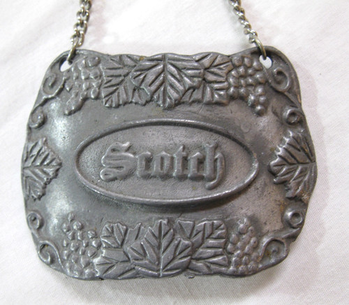 Bacchus pewter scotch bottle - bacchus,