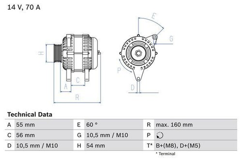 Bosch alternator for vauxhall - bosch,