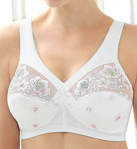 Glamorise white embroidered - white,