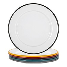White Enamel Side Plates Metal