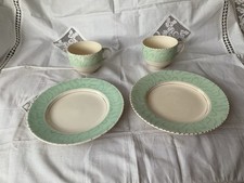 Antique Burleigh Balmoral Cups x 2 Plus Side Plates x 2
