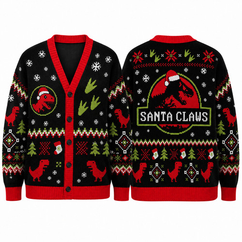 Dinosaur santa christmas - santa,