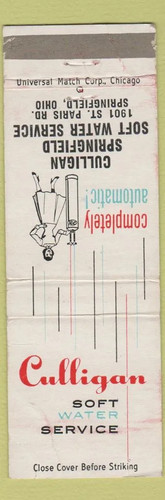 Matchbook cover culligan - cover,
