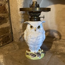 Antique owl oil lamp