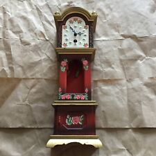 Blessing Mini Grandfather Clock Vintage German  Winding Clock -Red.Spare /Repair