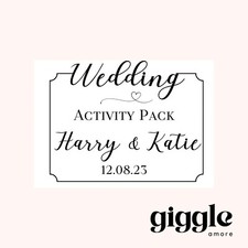 Personalised stickers Wedding Activity Box Favour party birthday White Thank You