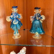 Vintage Venetian Murano Glass Dancers - Murano Glass Figures x 2 Italy