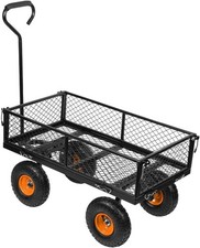Heavy Duty 85L Garden Utility Cart with Off-Road Wheels & Folding Sides