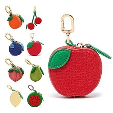Mini Cute Fruit Bag Charm, Keychain with Zipper Can Hold
