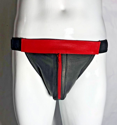 Men leather jockstrap black - men's,