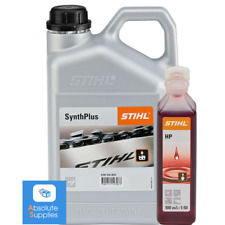 5 LITRE GENUINE STIHL SYNTH PLUS CHAINSAW CHAIN OIL + 100ml TWO STROKE OIL