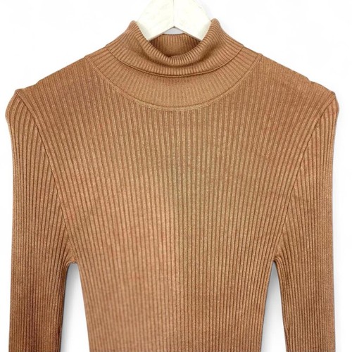 Tan brown ribbed knit - brown, roll