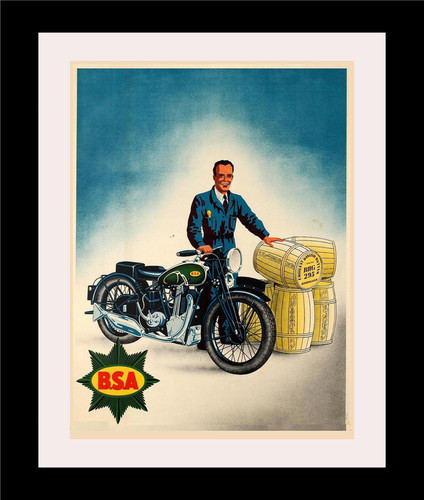 Bsa classic motorcycle art - bsa,