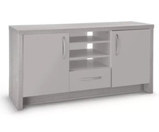Venice 2 Door 1 Drawer Low Sideboard - Grey | Modern Storage Cabinet Living Room
