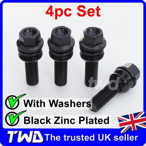 Black wheel bolts vw - black,