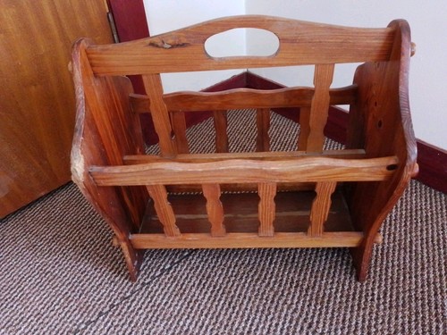 Vintage wooden magazine - wooden, rack