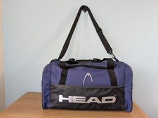 HEAD Duffle Holdall Bag  Retro  Travel Gym Sport Blue Black Shoulder Strap