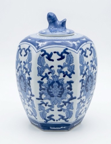 Blue white hexagonal porcelain - hexagonal,