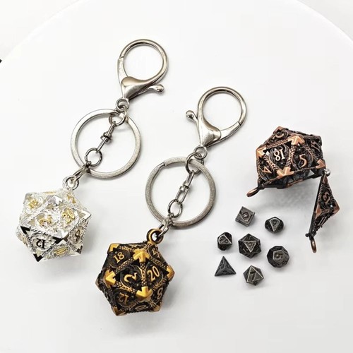 7pcs 6mm metal dice gold - 6mm,