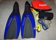 Caribe Oceanic fins, Tusa snorkel, vest, mask & case. Now free post.