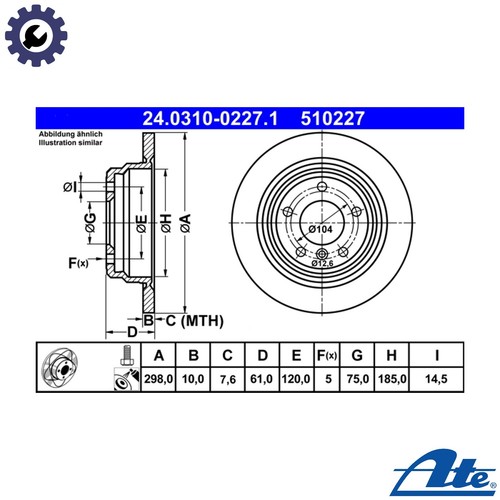 Brake disc 0310 0227 1 - 2x, 24.0310-0227.1