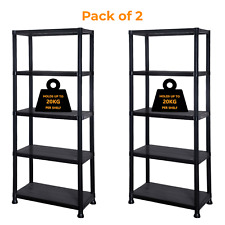NEW! 2x 5 Tier Black Plastic