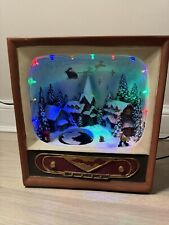 Animated Retro TV Christmas Scene Plaster Box 
