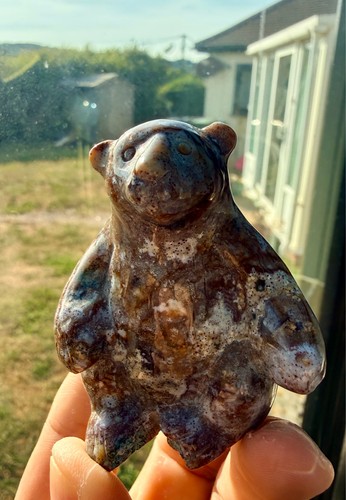 Labradorite bear shape - labradorite,