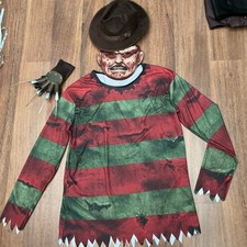 Official Nightmare On Elm Street Freddy Krueger Glove & Hat Fancy Dress Costume